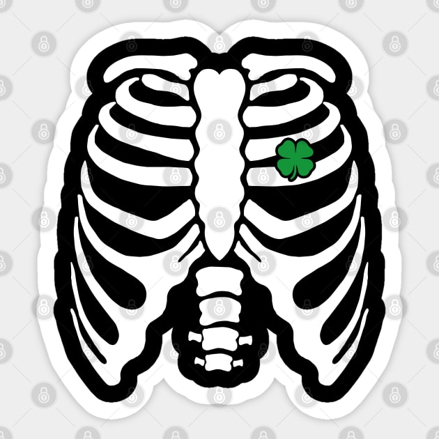 Skeleton Clover Heart Rib Cage X-Ray St Patricks Day Sticker by trendingoriginals